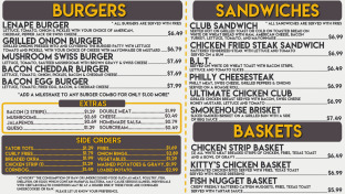 Burgers & Sandwiches Menu